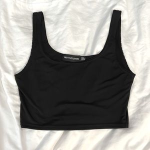 PrettyLittleThing black cropped tank top, US 0/XS